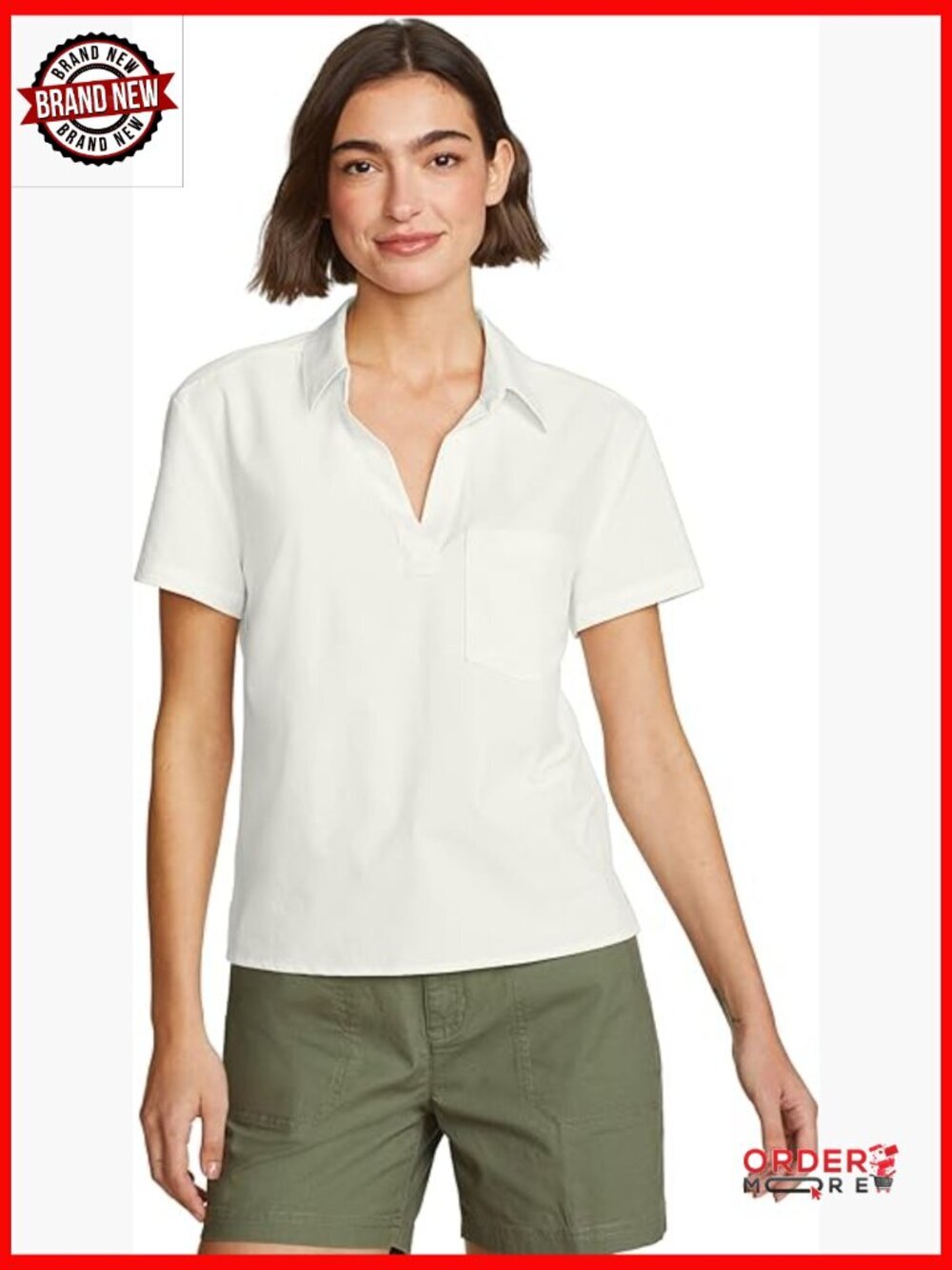 Short Sleeve Collared Tee with UPF 50+ Sun Protection Moisture Wicking Stretch